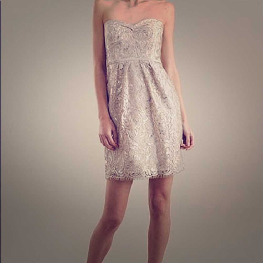 Jenny Yoo Hudson Dress in Sandstone size 16